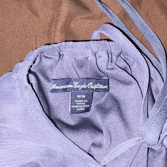 American Eagle Outfitters Navy Blue Ruffle Mini Dress - Picture 2 of 3